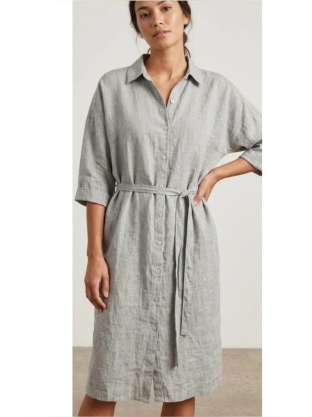 Tahari Linen Shirtdress XS